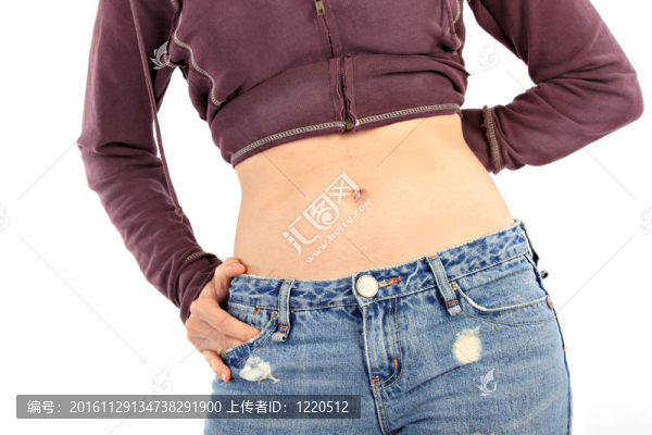 健康女性瘦腰的特寫