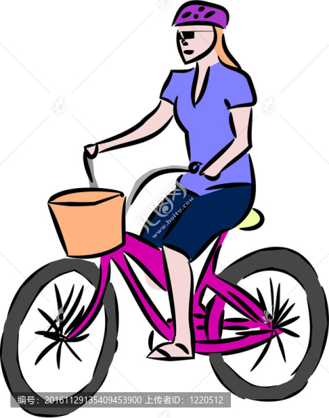 女人騎自行車