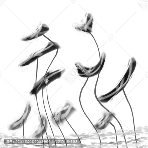 荷塘,裝飾畫,合層