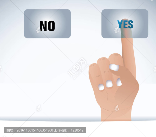 手指和按鈕是/不是
