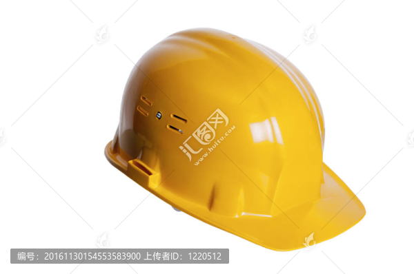 白色背景上建筑者的黃色頭盔