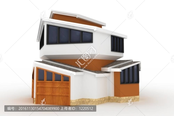 白色3D房子