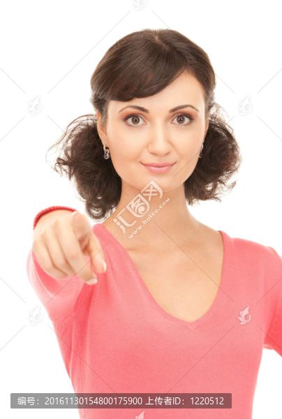 漂亮的女商人用手指