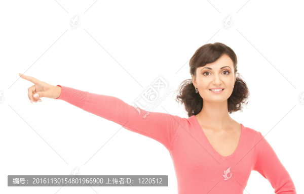 漂亮的女商人用手指