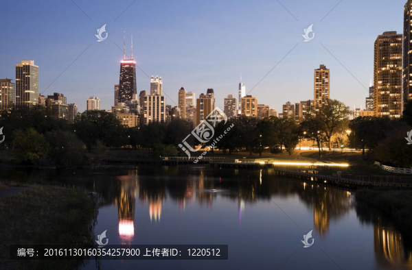 來自林肯公園的芝加哥天際線
