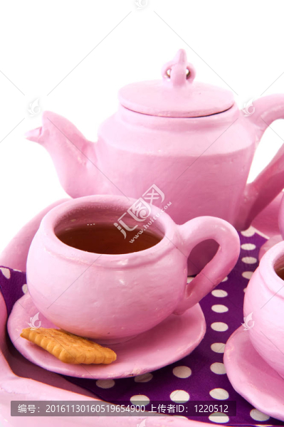 粉紅色的茶具