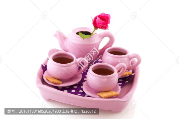 粉紅色的茶具