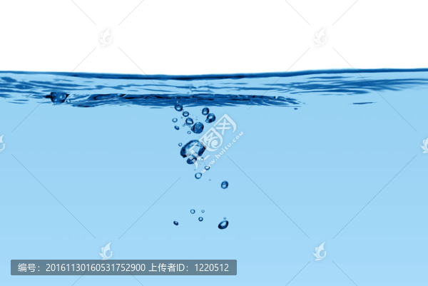 帶有氣泡的藍色水