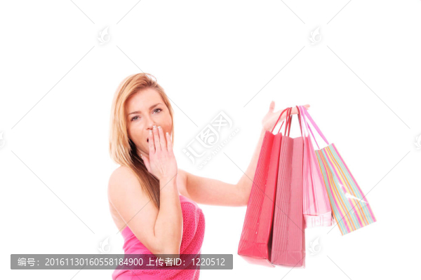購物的女人微笑