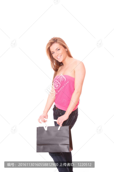 購物的女人微笑