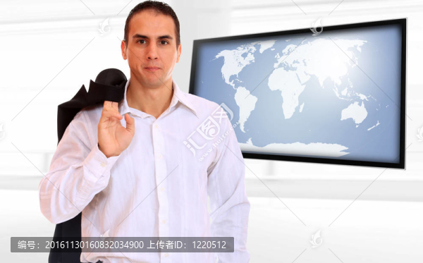 英俊的年輕商人。