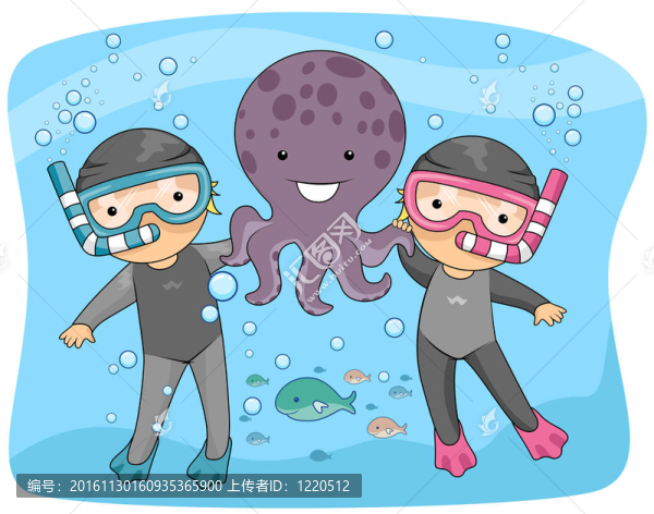 孩子玩章魚