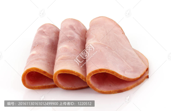 三片烤火腿對折