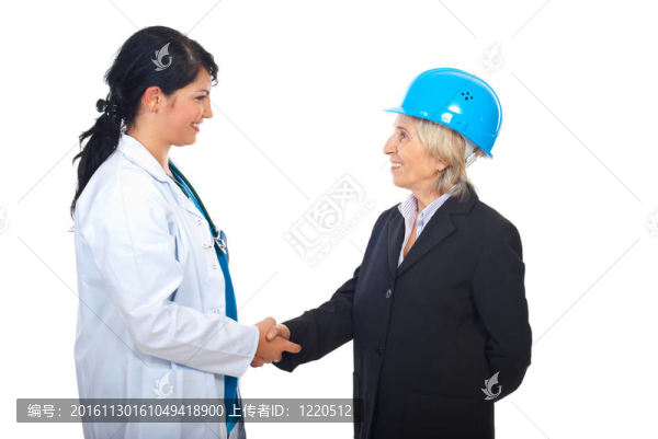 醫(yī)生和建筑師女人握手