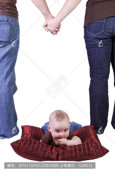 父親與兒子媽媽的幸福家庭畫像
