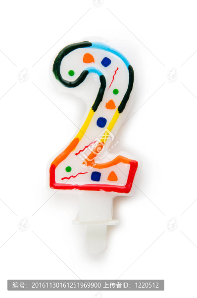白色背景上的生日蠟燭