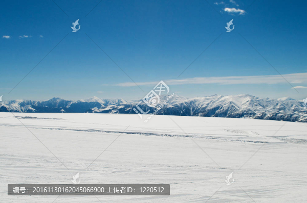 在冬天的雪下的高山
