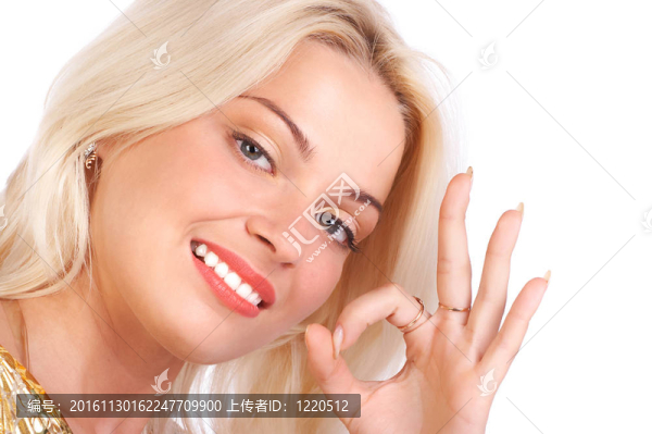 美麗的微笑的女人。