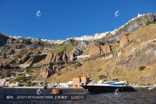 圣托里尼島海岸豪華游艇