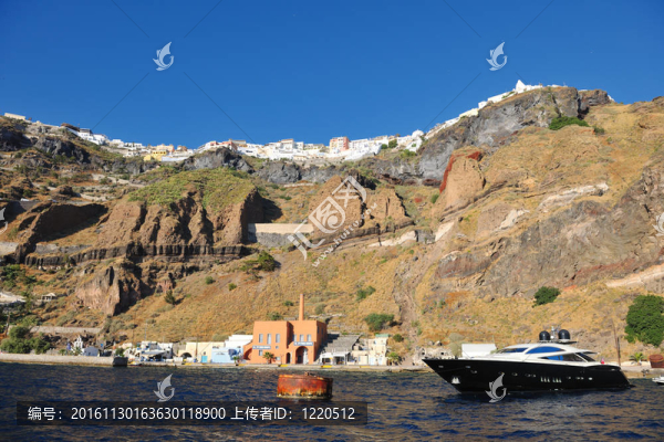 圣托里尼島海岸豪華游艇
