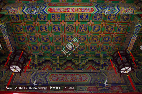 天花彩繪,西安鐘樓