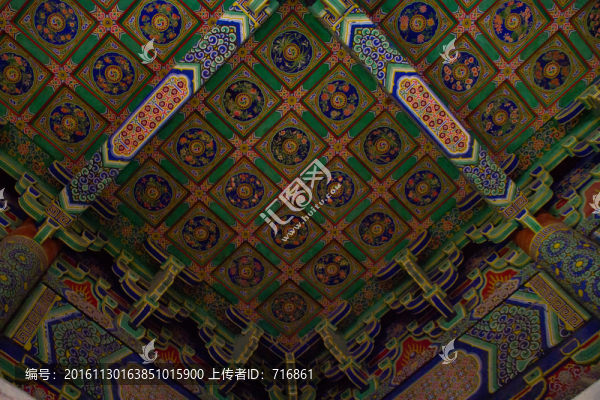 天花彩繪,西安鐘樓
