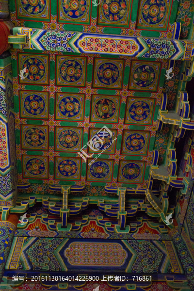 天花彩繪,西安鐘樓