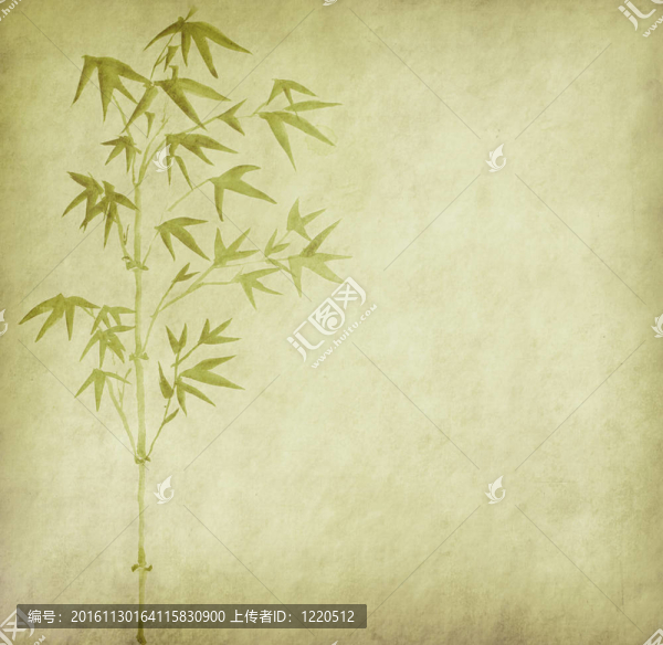 竹上的中國水墨畫