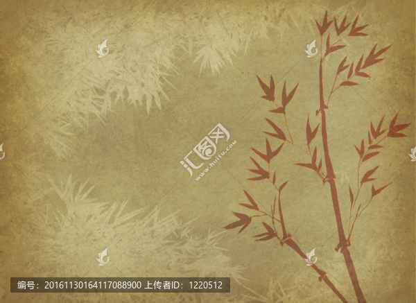 竹上的中國水墨畫