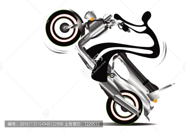 影子人騎摩托車輪上