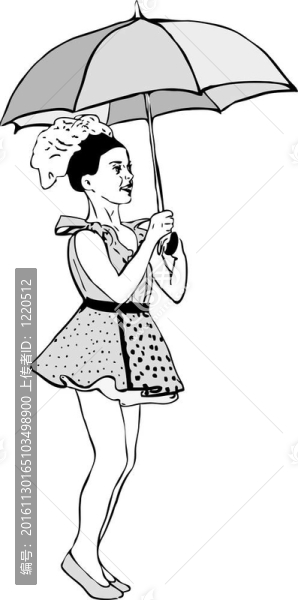 傘下的女孩