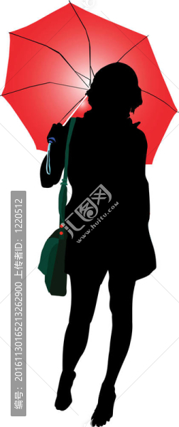 紅傘下的女孩