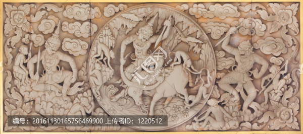 傳統(tǒng)的泰式風(fēng)格的造型藝術(shù)，柚木的教堂；泰國