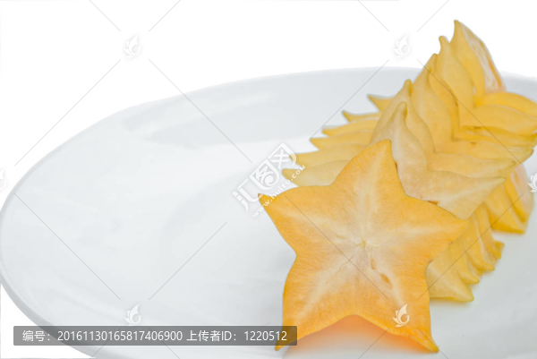 白底鮮楊桃切片