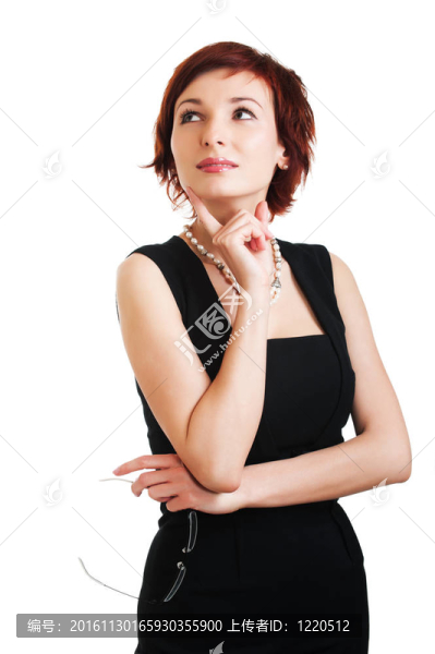 美麗的年輕女人的思考