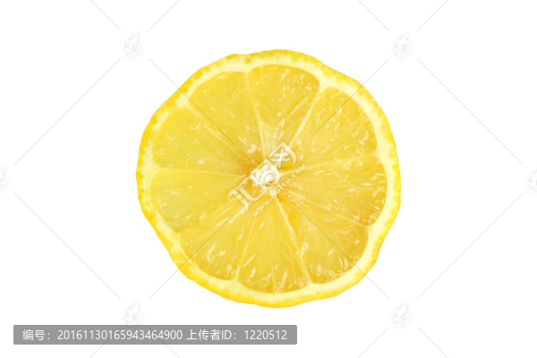 白色背景上分離的新鮮檸檬片