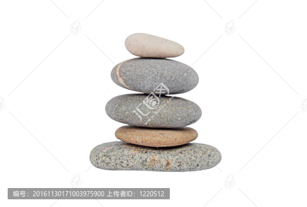 卵石樁；白色背景分離