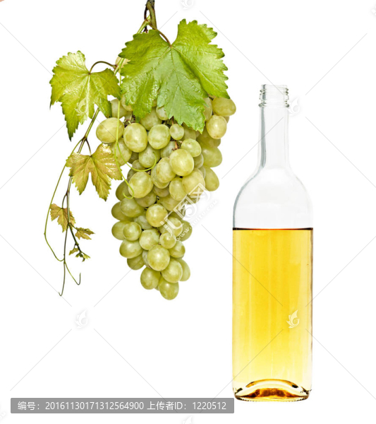 葡萄酒瓶和葡萄