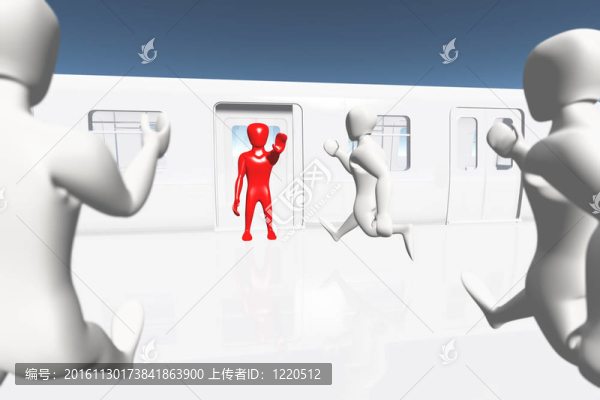 3D白火車(chē)進(jìn)站上車(chē)02