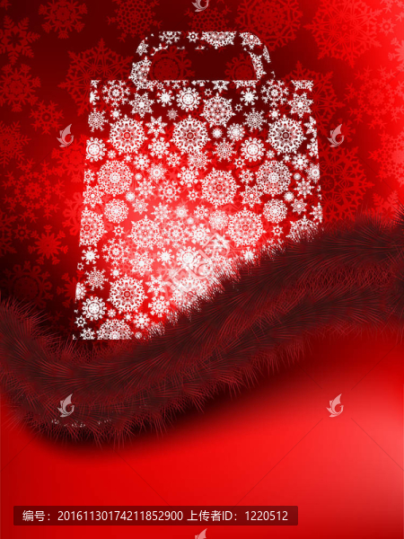 購(gòu)物袋與雪花。EPS,8