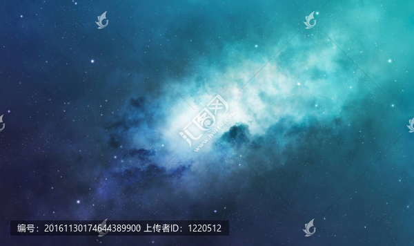 藍(lán)色和綠色星云
