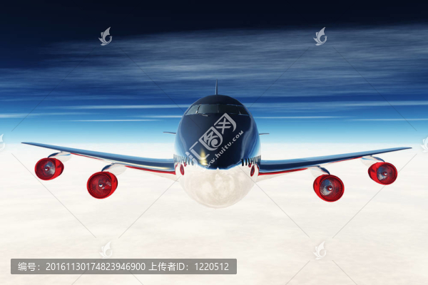 飛機飛行三維渲染