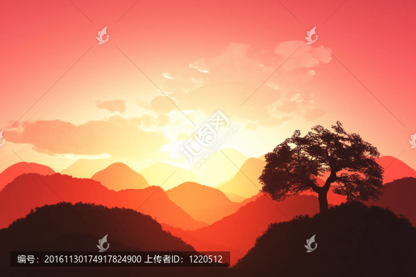 東方日落3D渲染01