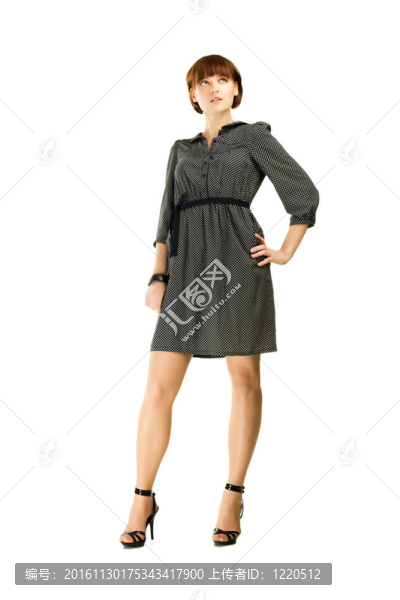 一個自信的年輕女性的完整肖像