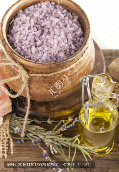 海鹽和薰衣草干