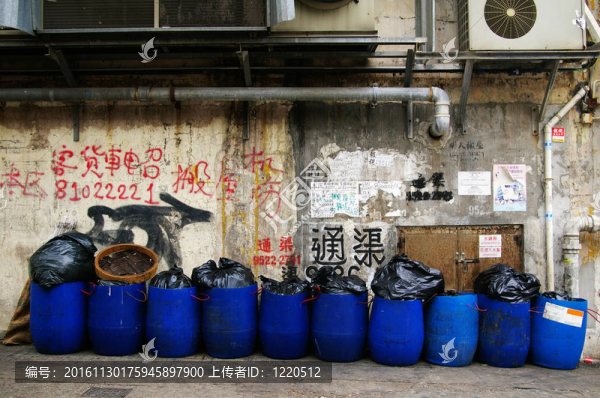 在香港骯臟的街道