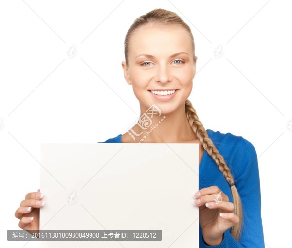 帶空白板的女人