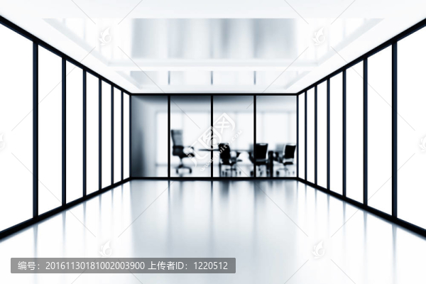 現(xiàn)代辦公樓會議室與玻璃窗