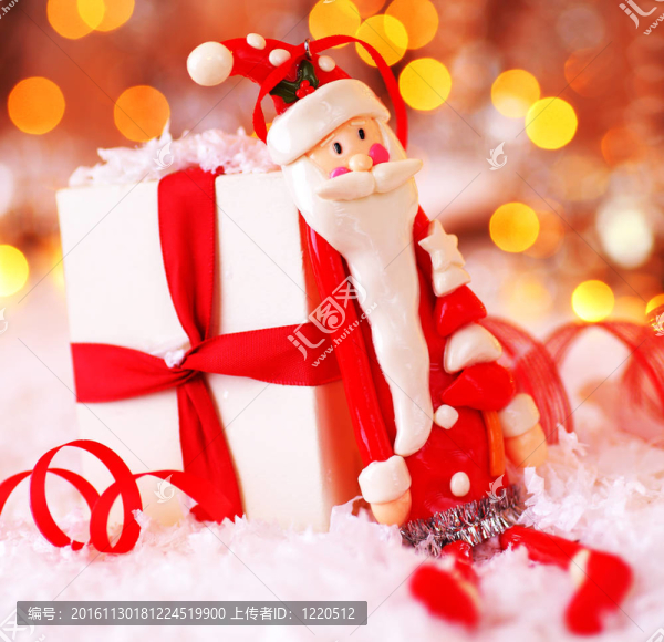 假日圣誕背景與可愛的Santa裝飾