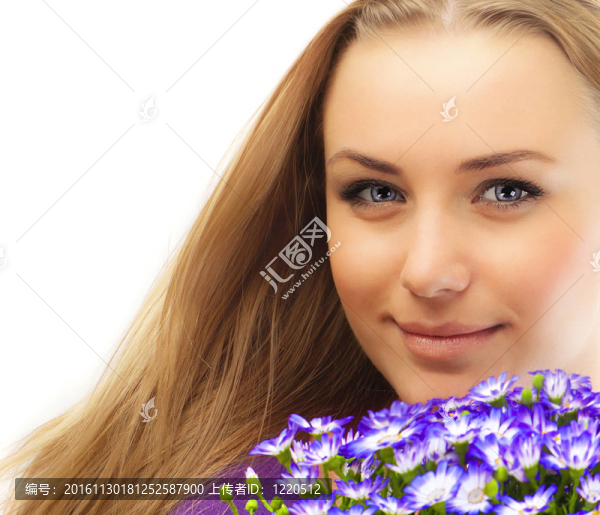 美麗的女控股花